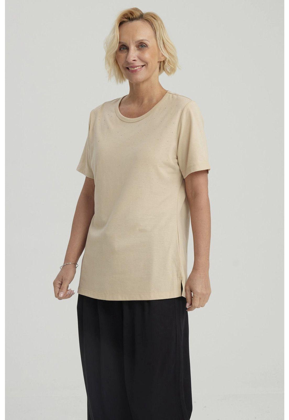 Polera Mujer Con Tachas Beige Oscuro-5