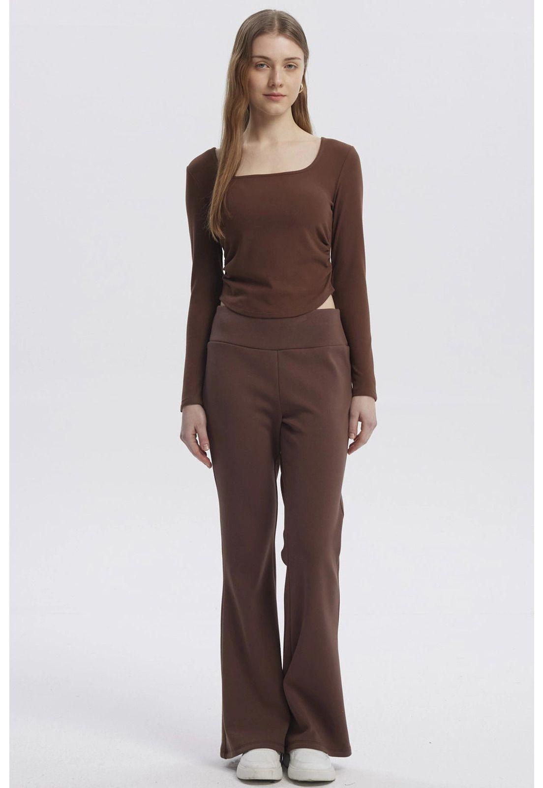 Polera Mujer Basic Café Oscuro-3
