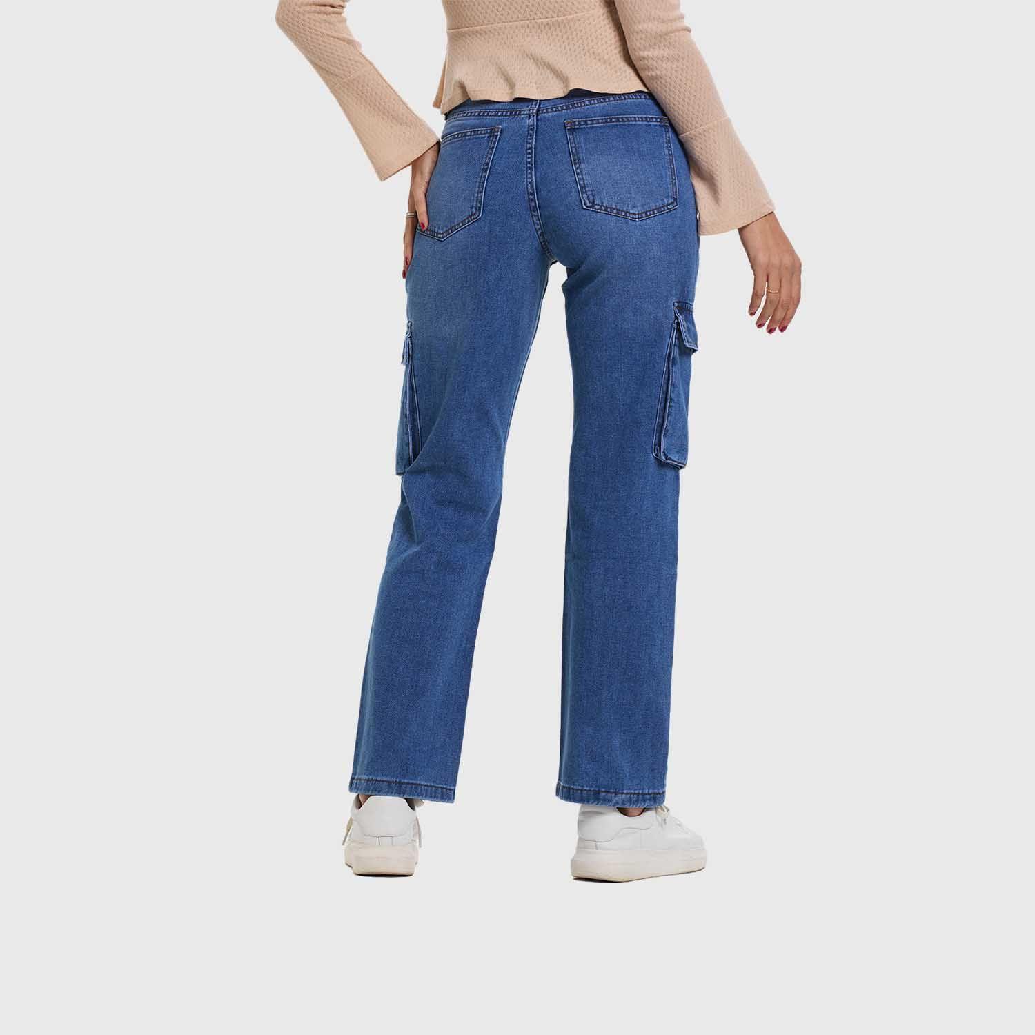 Jeans Mujer Calce Recto Cargo Cafe Fashion's Park-2