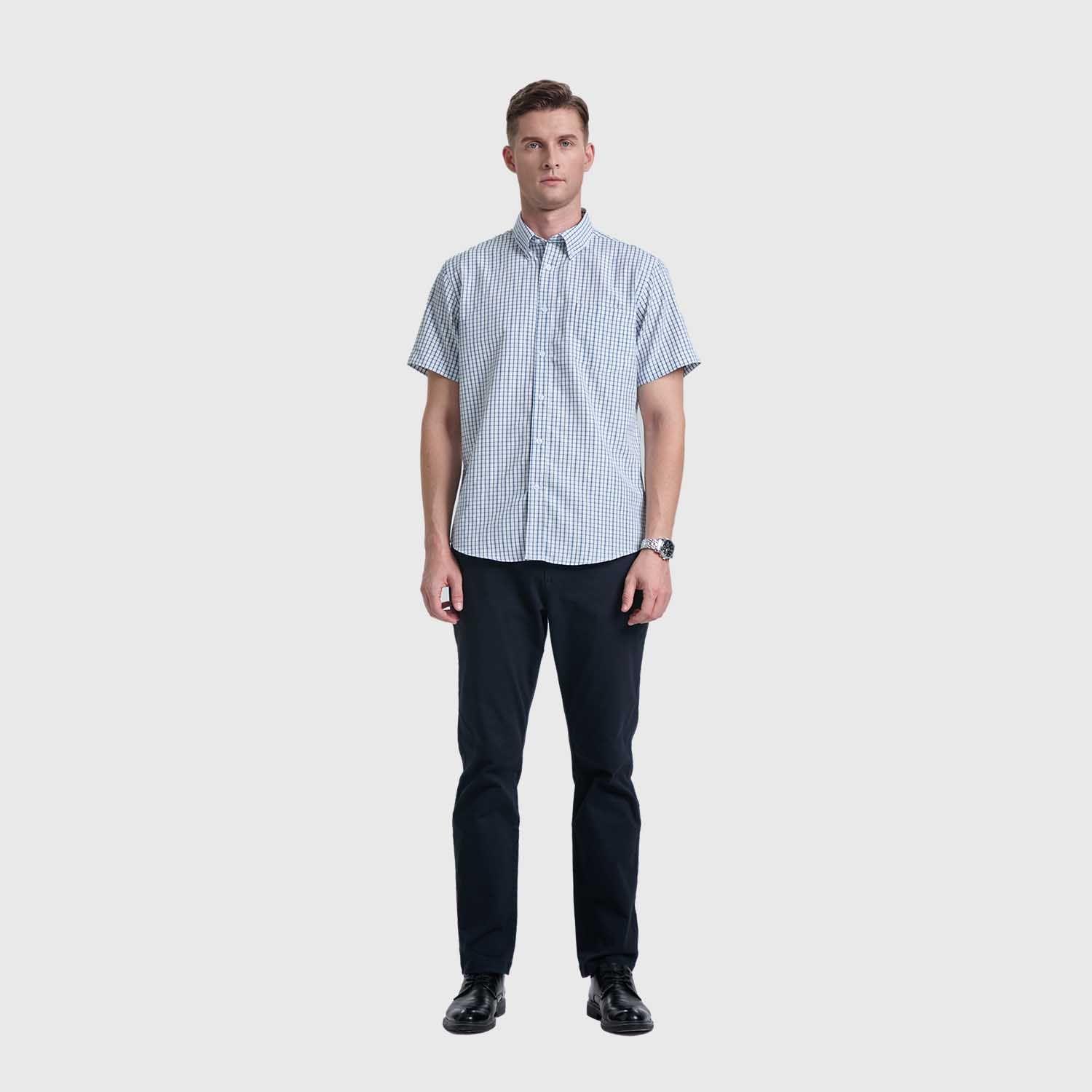 Camisa Hombre Rapport Casual Celeste Claro Fashion's Park-3