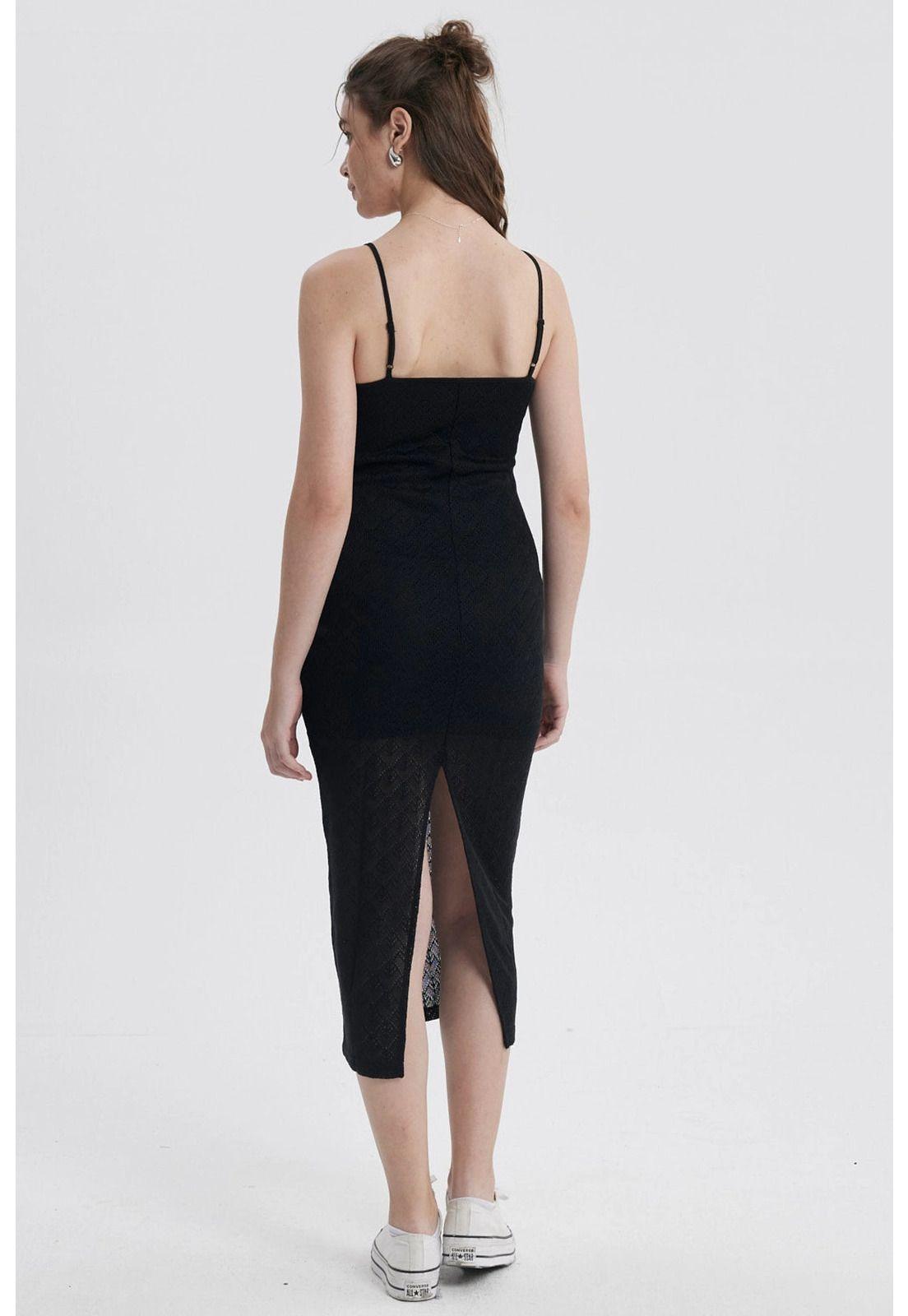 Vestido Mujer Tejido Negro - ll-3