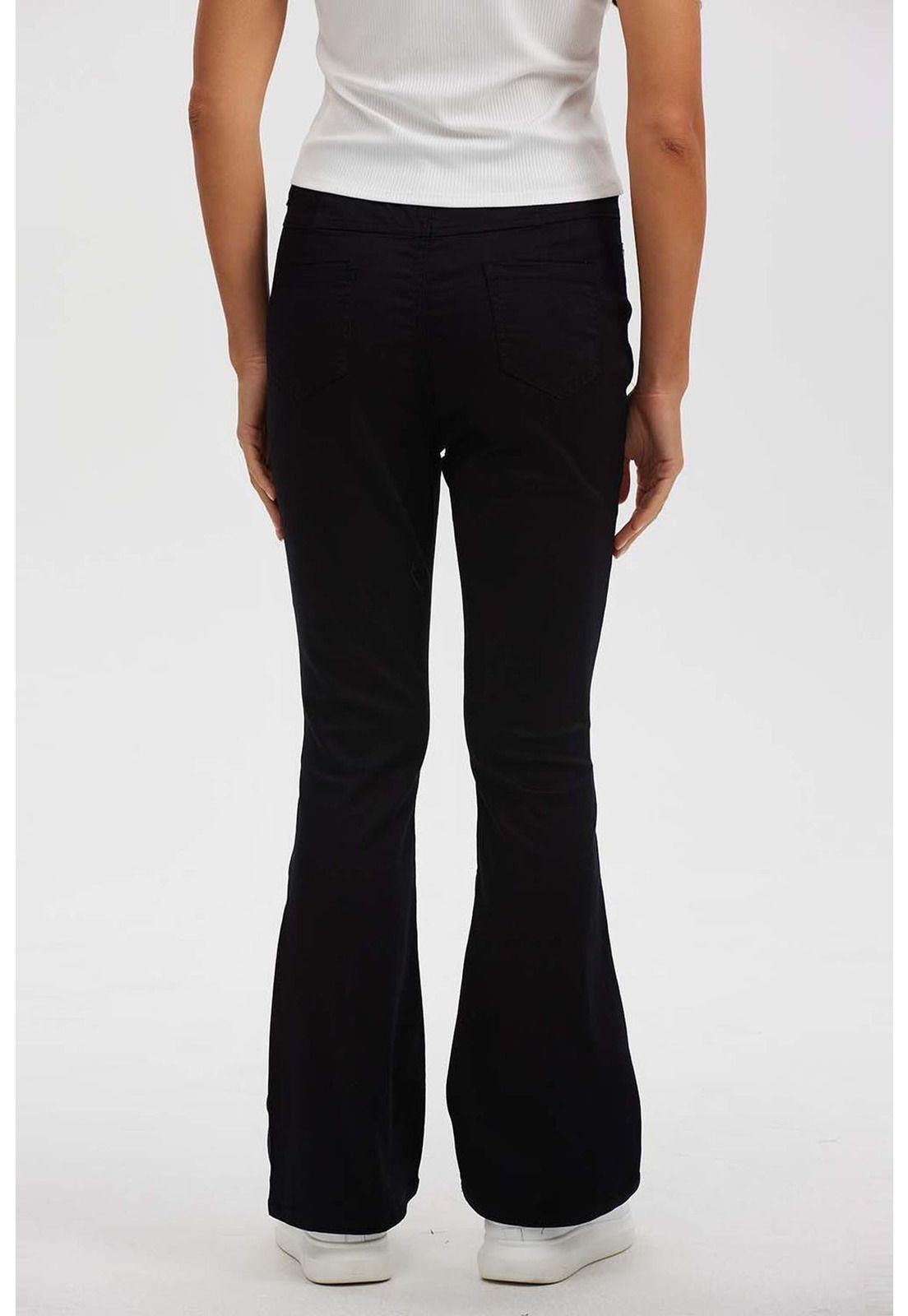 Pantalón Mujer Wide Leg Negro-2