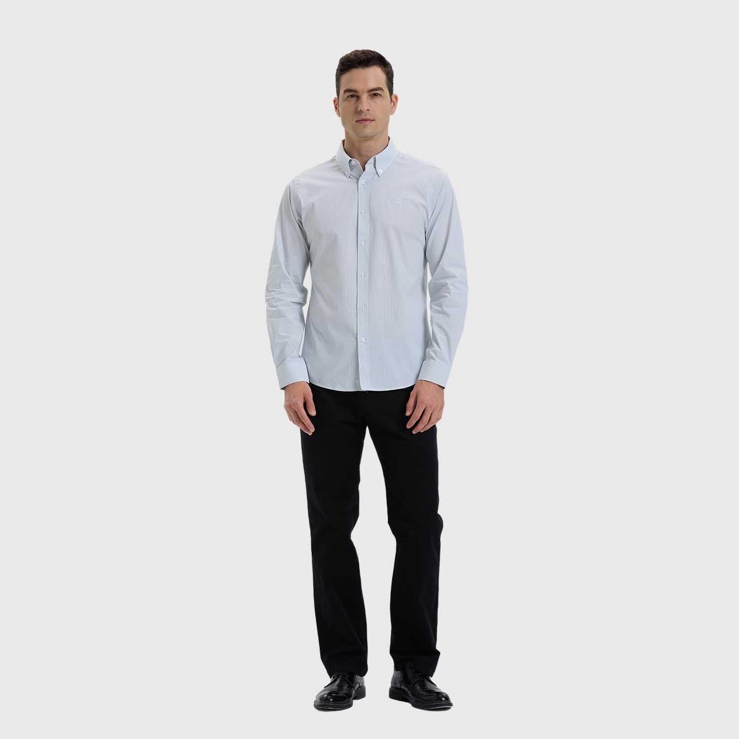Camisa Hombre Slim Fit Rayas Verde-3