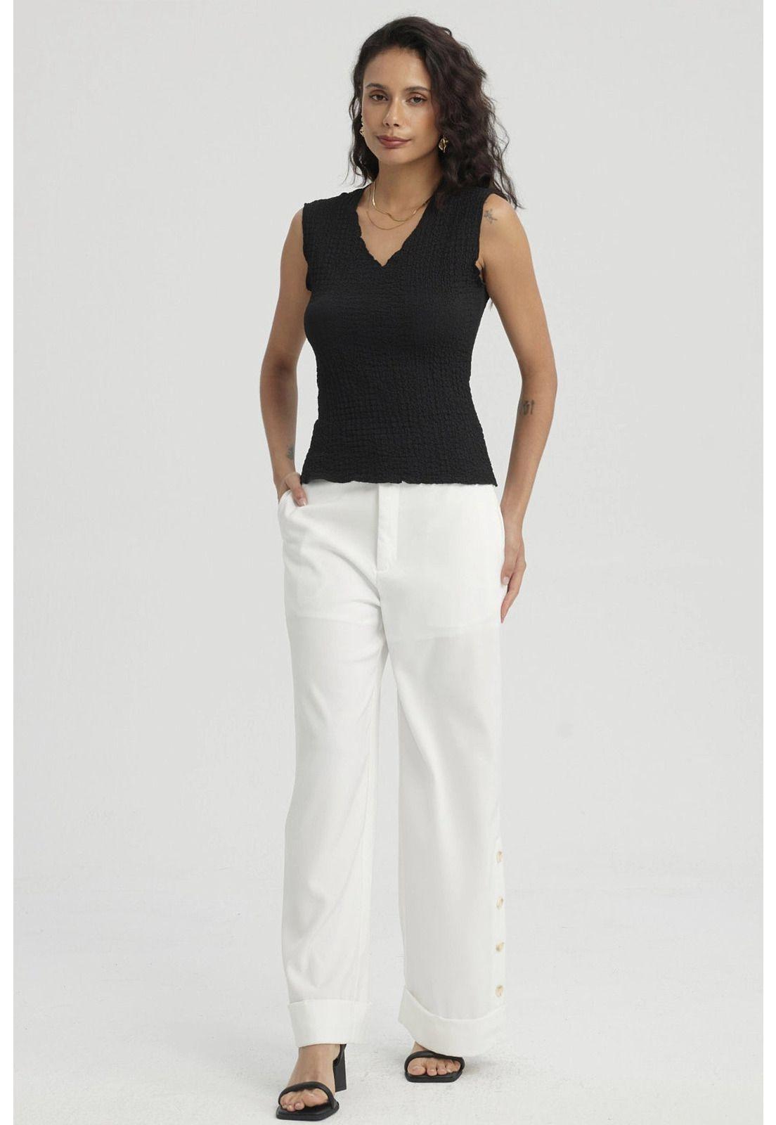 Polera Mujer Texturizada Negro - ll-7