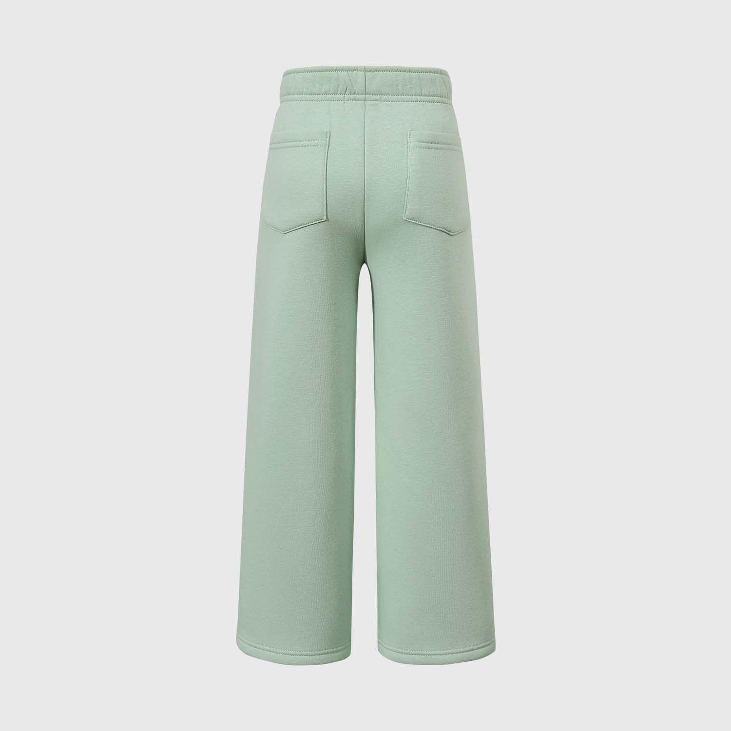 Pantalón Buzo Niña Wide Leg Verde-1