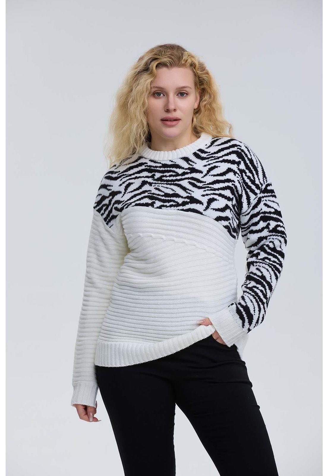 Sweater Mujer Print Crudo-0