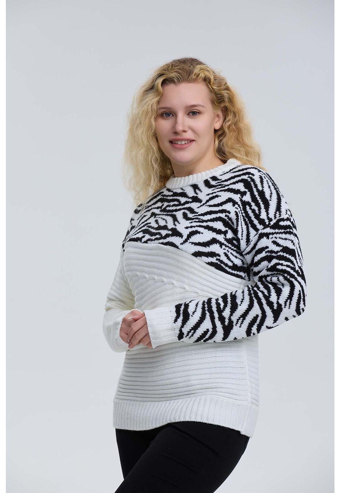 Sweater Mujer Print Crudo-1
