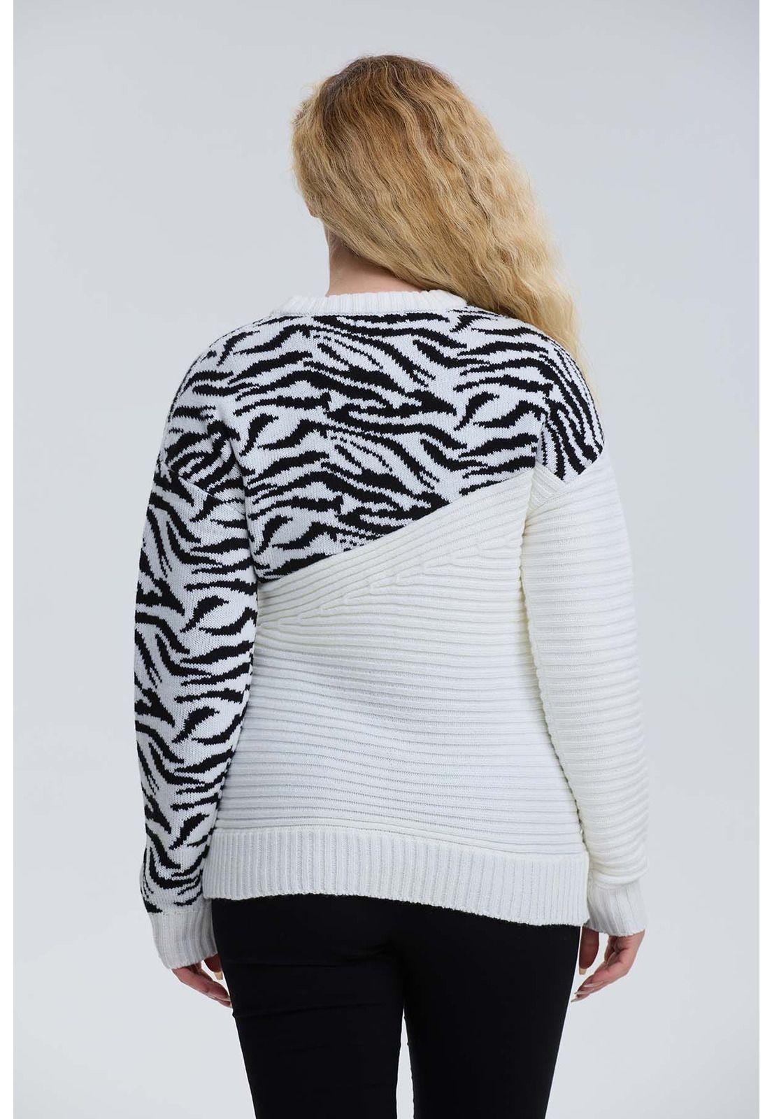 Sweater Mujer Print Crudo-2