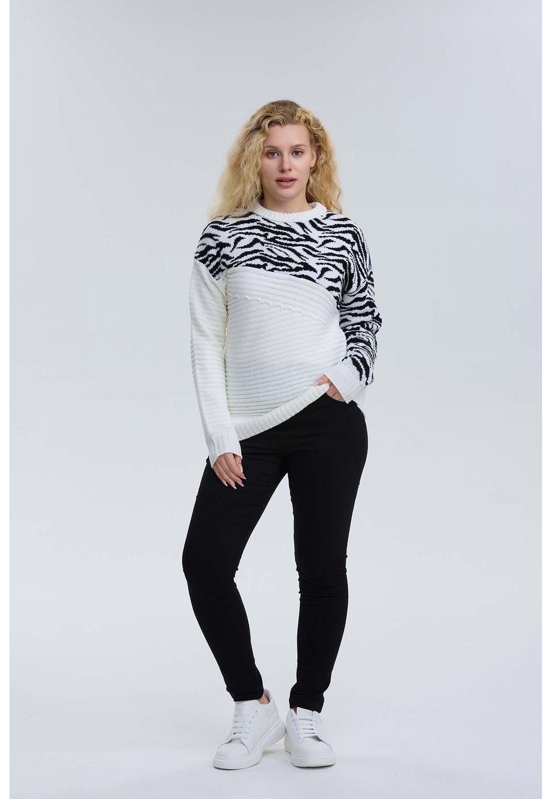 Sweater Mujer Print Crudo-3