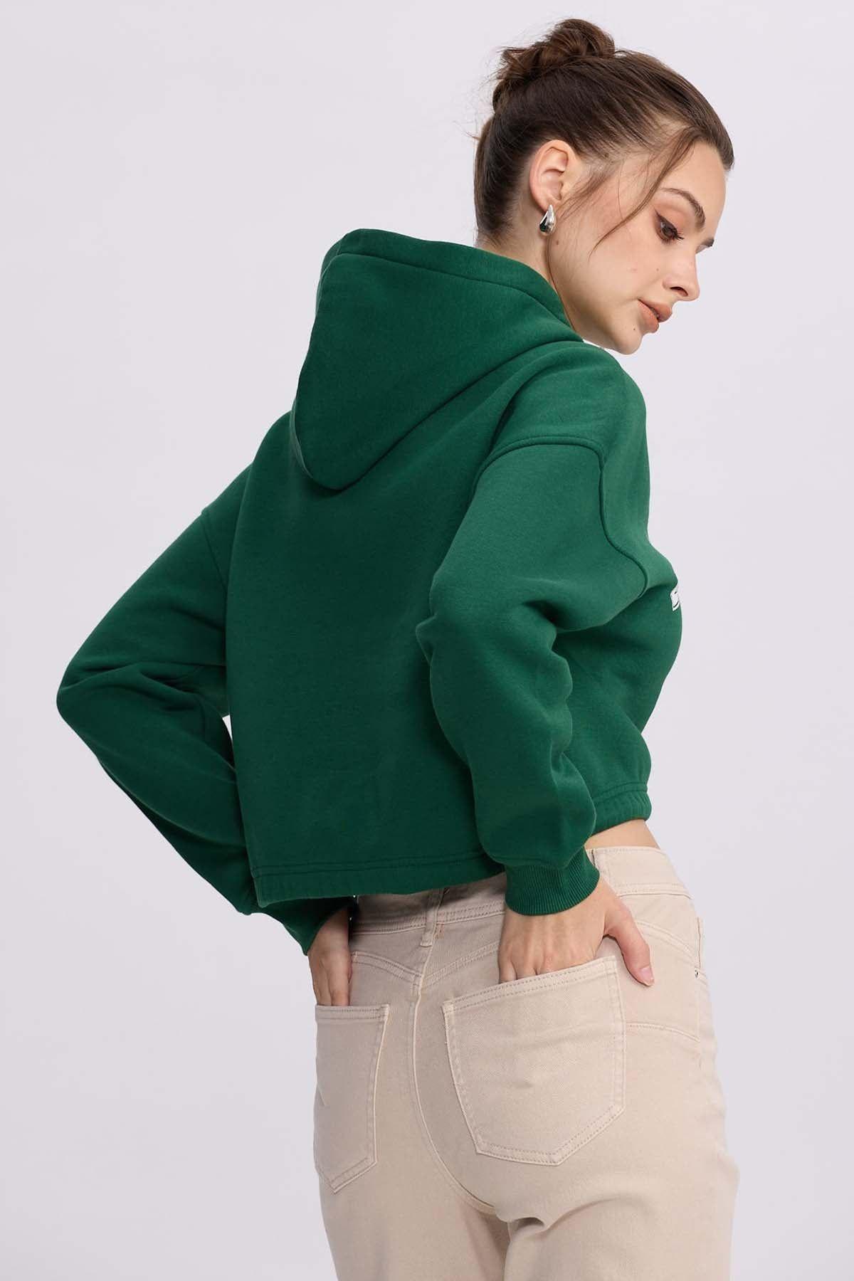 Polerón Mujer Cropped Verde Esmeralda-2