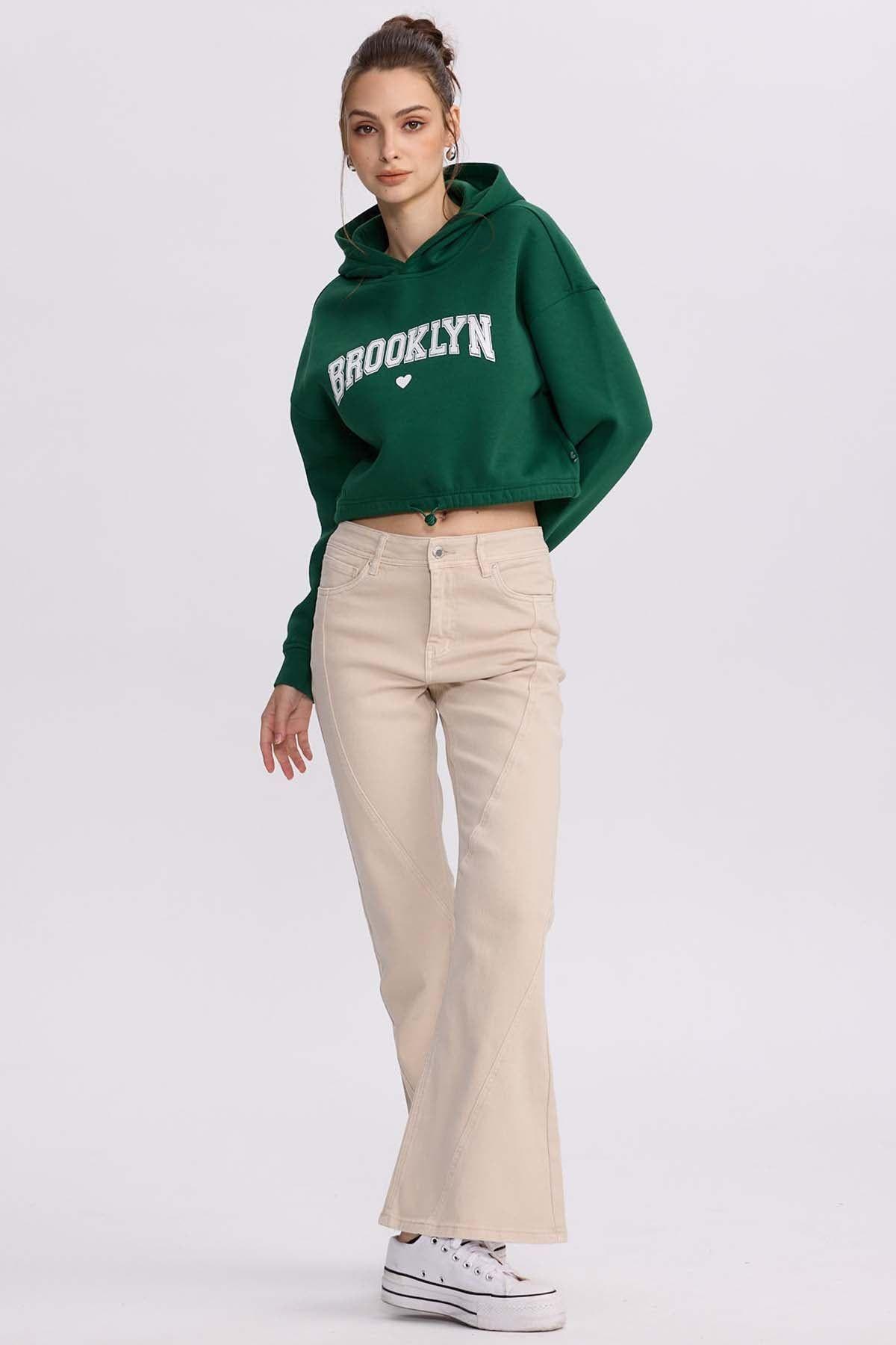 Polerón Mujer Cropped Verde Esmeralda-3