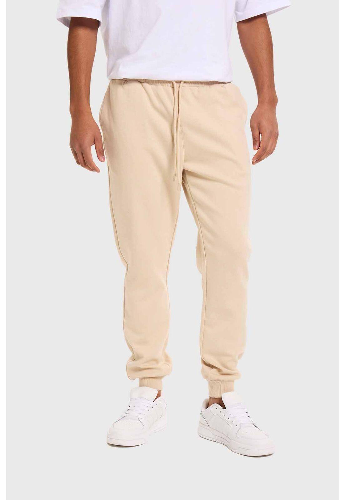 Pantalón Buzo Hombre Jogger Básico Beige - ll-0