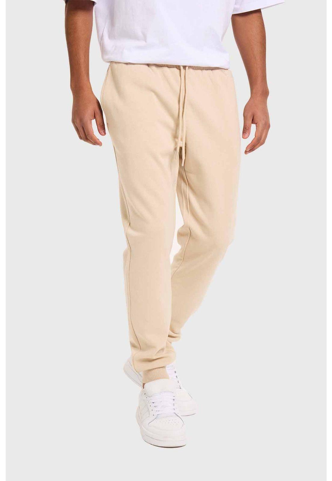 Pantalón Buzo Hombre Jogger Básico Beige - ll-1