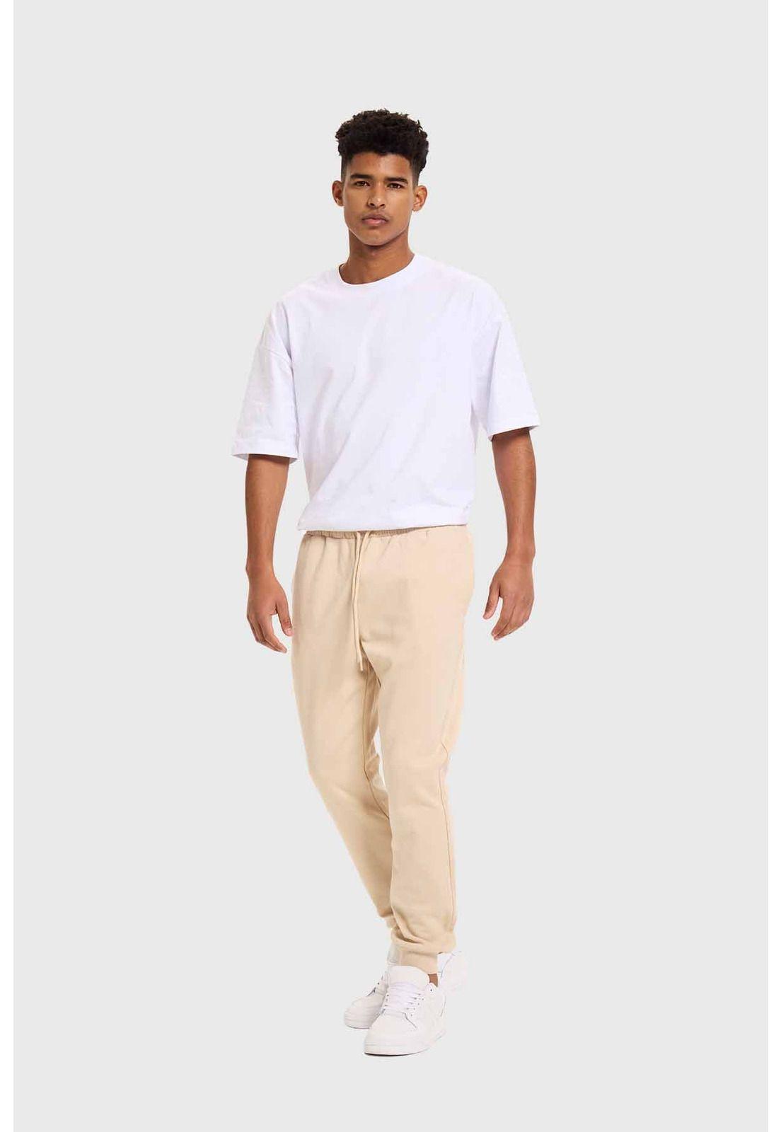 Pantalón Buzo Hombre Jogger Básico Beige - ll-3