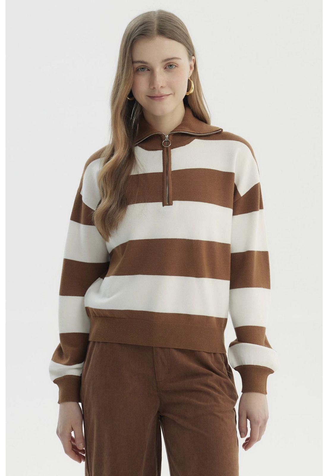 Sweater Mujer Juvenil Camel Oscuro - ll-0