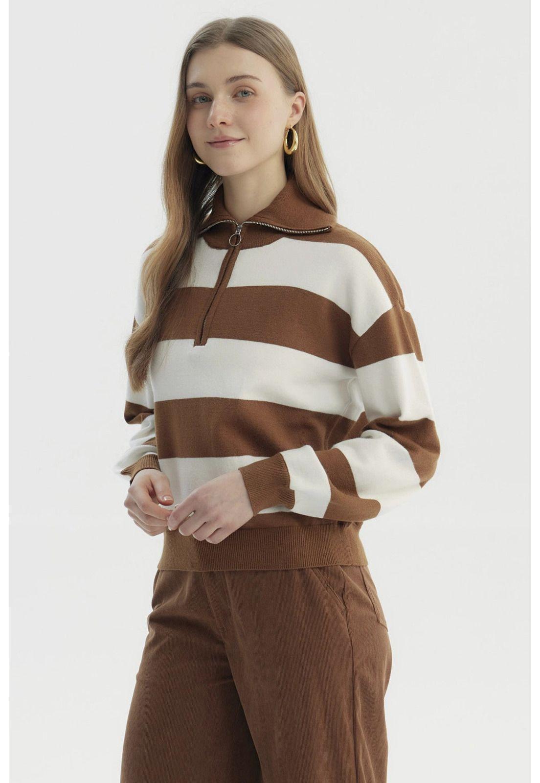 Sweater Mujer Juvenil Camel Oscuro - ll-1
