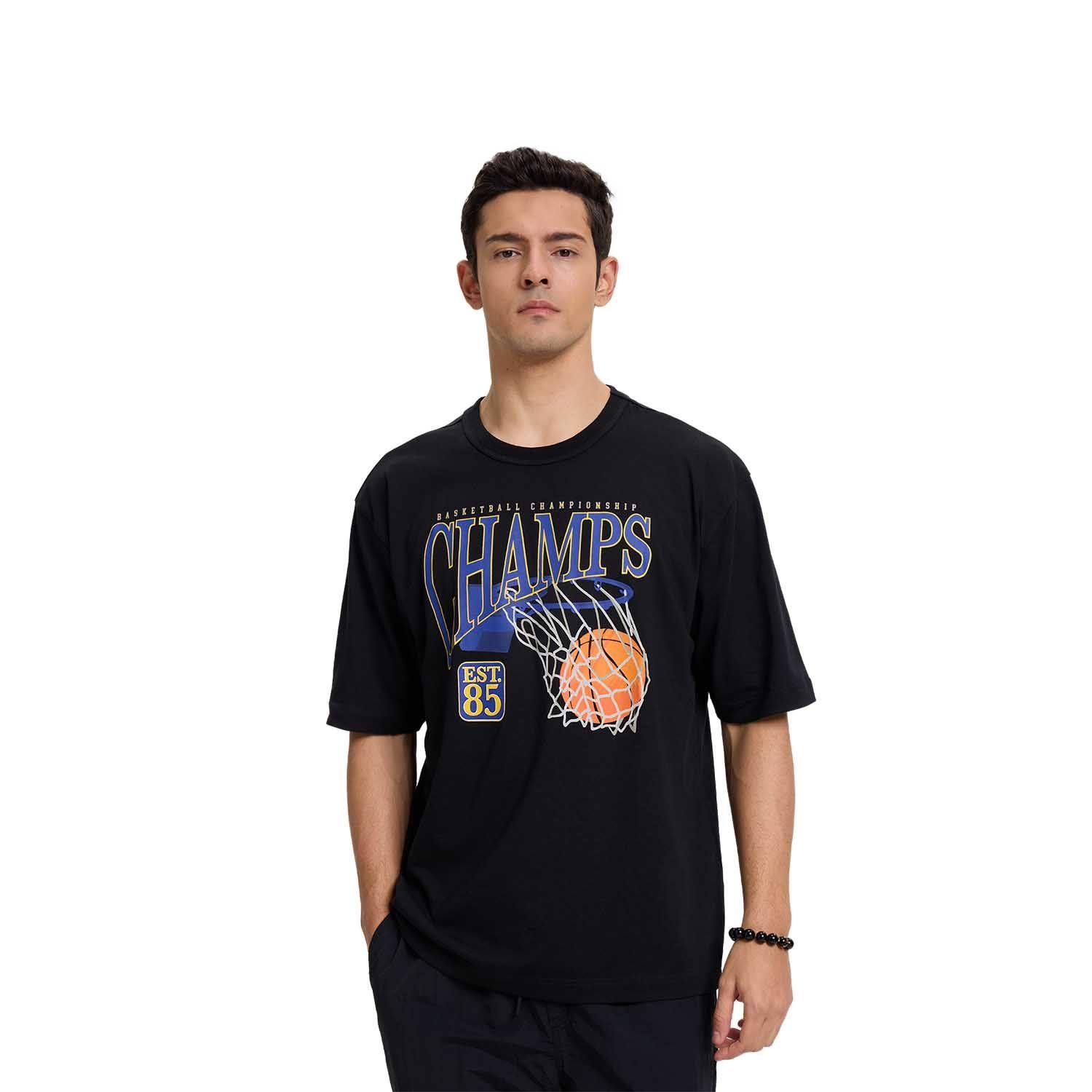 Polera Hombre Print Posicional Negro Fashion's Park-0
