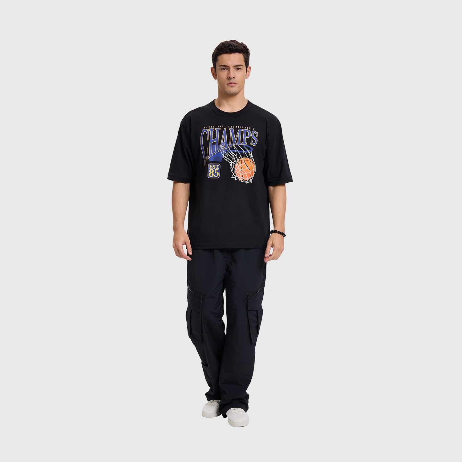 Polera Hombre Print Posicional Negro Fashion's Park-3