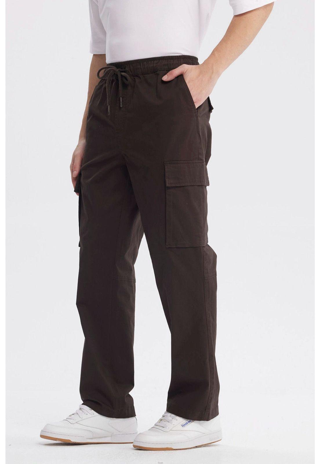 Pantalón Hombre Juvenil Calce Recto Chocolate-1