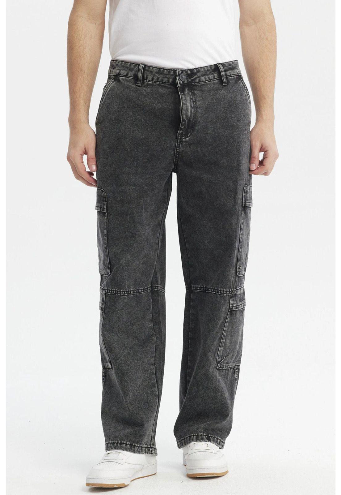Jeans Hombre Baggy Gris Claro-0