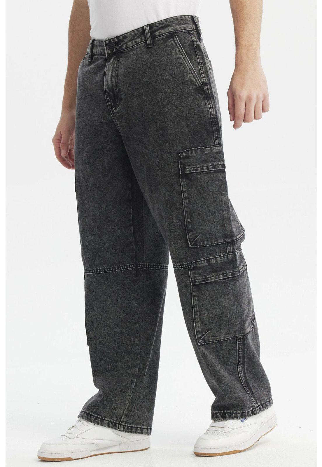 Jeans Hombre Baggy Gris Claro-1