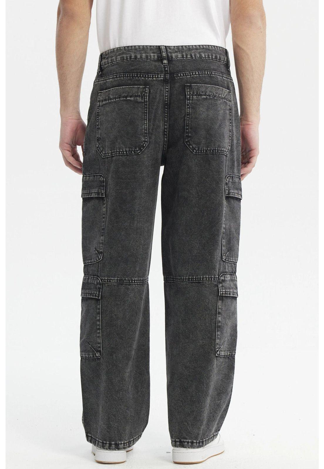 Jeans Hombre Baggy Gris Claro-2