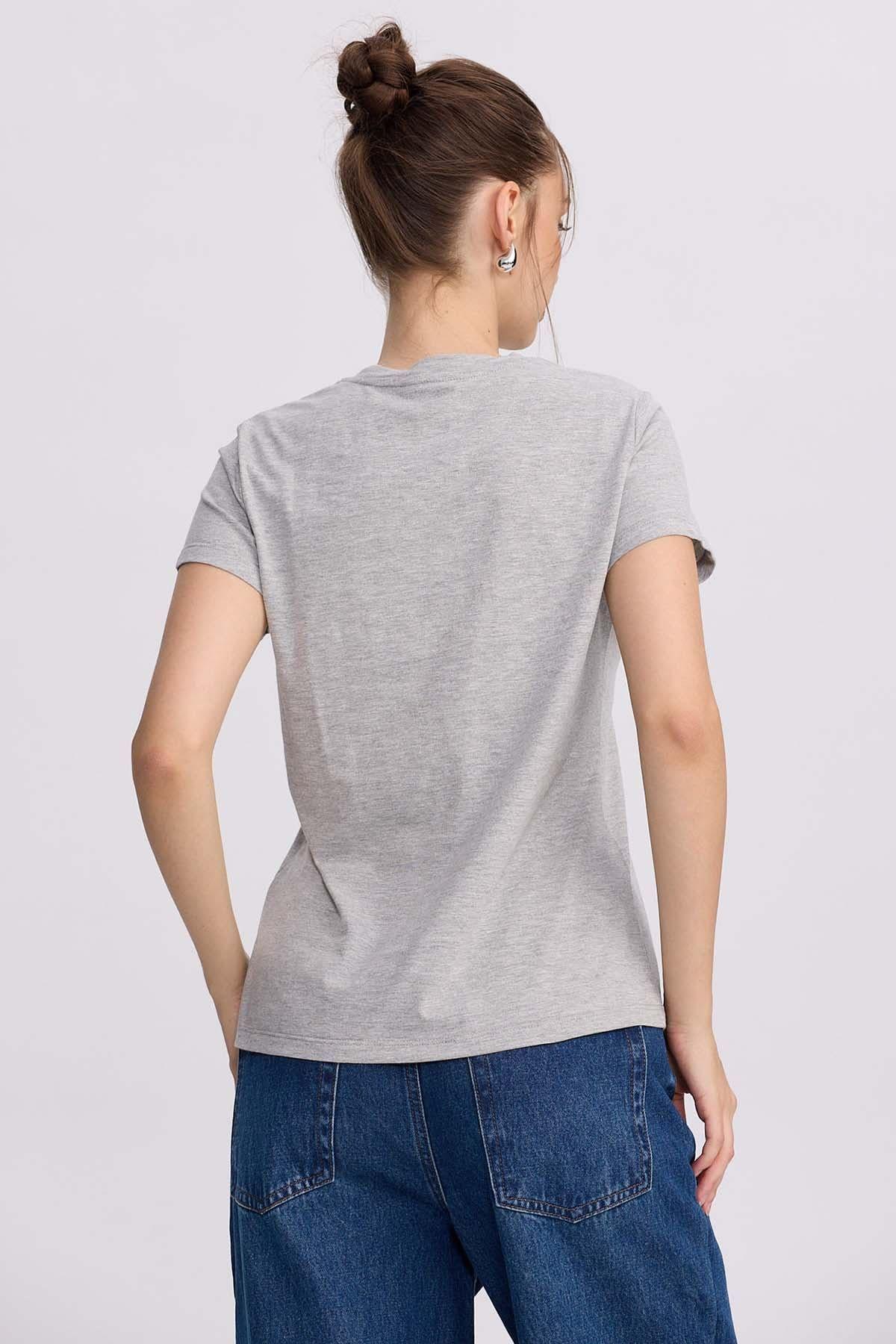 Polera Mujer Básica Print Gris Melange-2