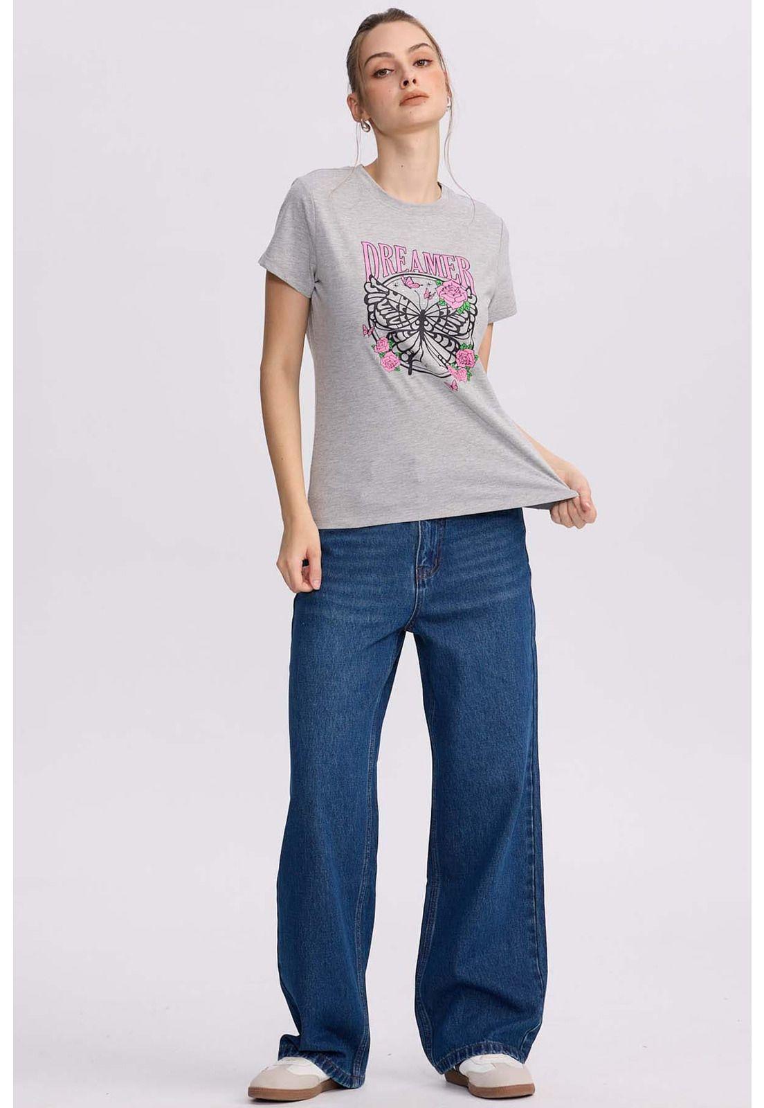 Polera Mujer Básica Print Gris Melange-3