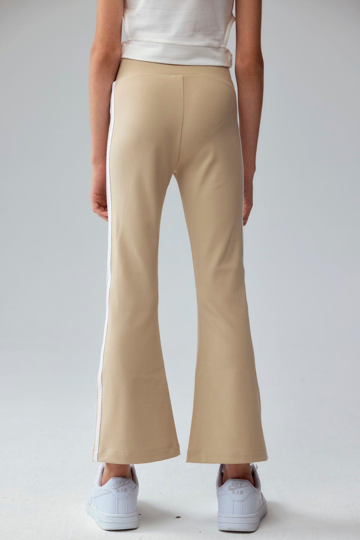 Calza Niña Flare Con Pretina Beige-2