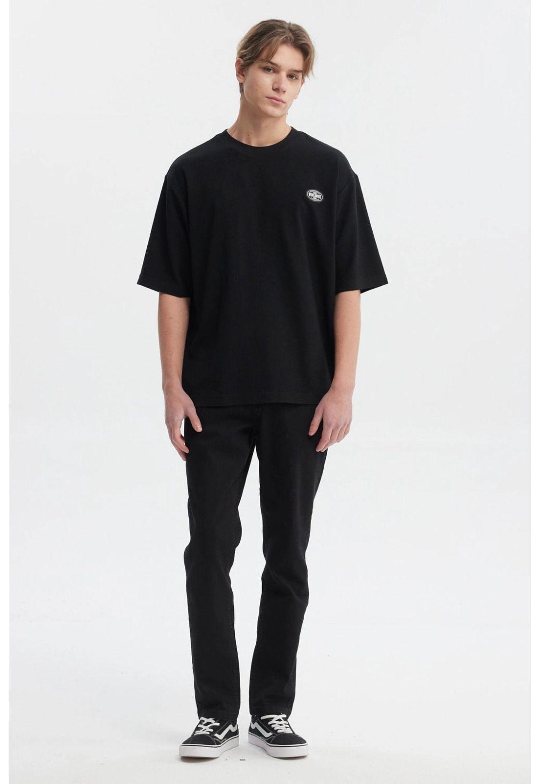 Polera Hombre Waffle Label Negro-3