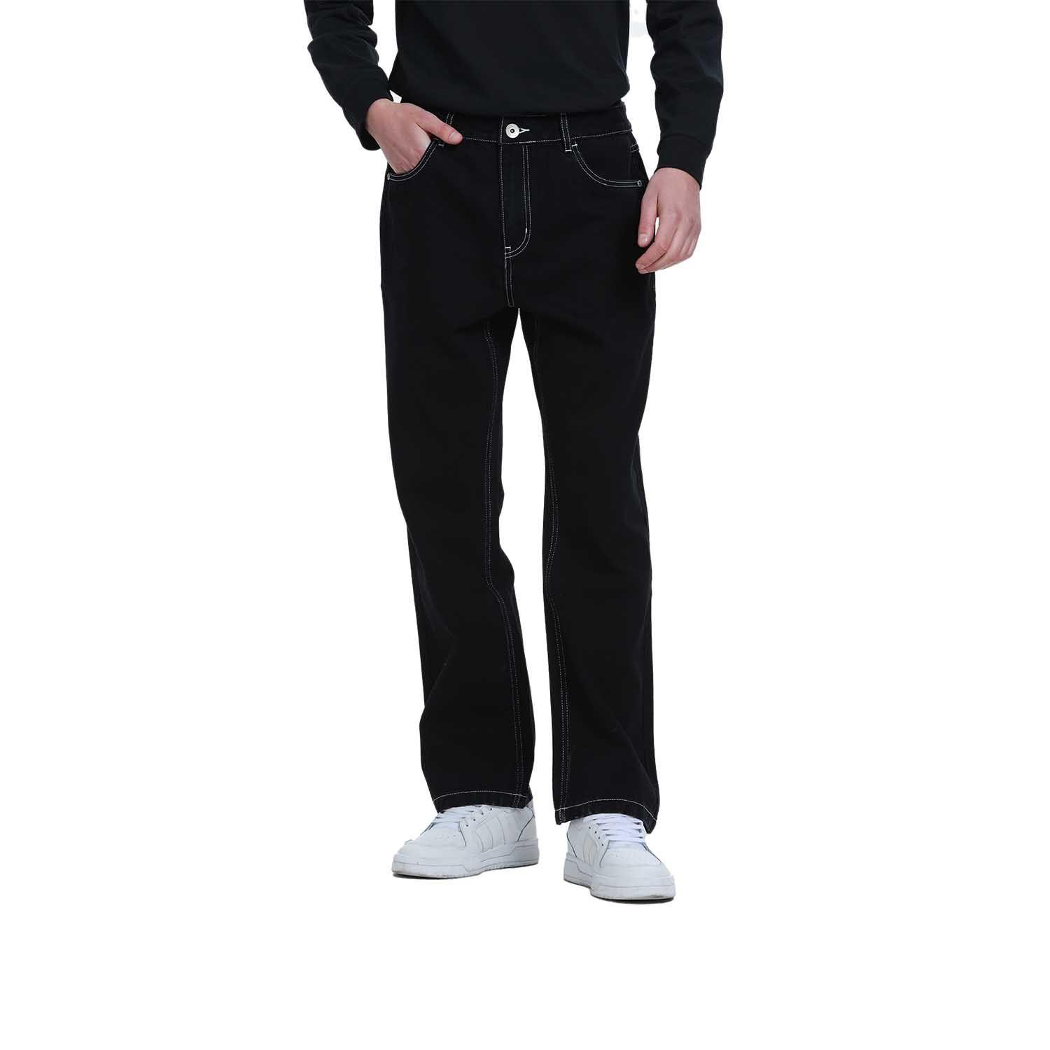 Jeans Hombre Wide Leg Costura Negro-0