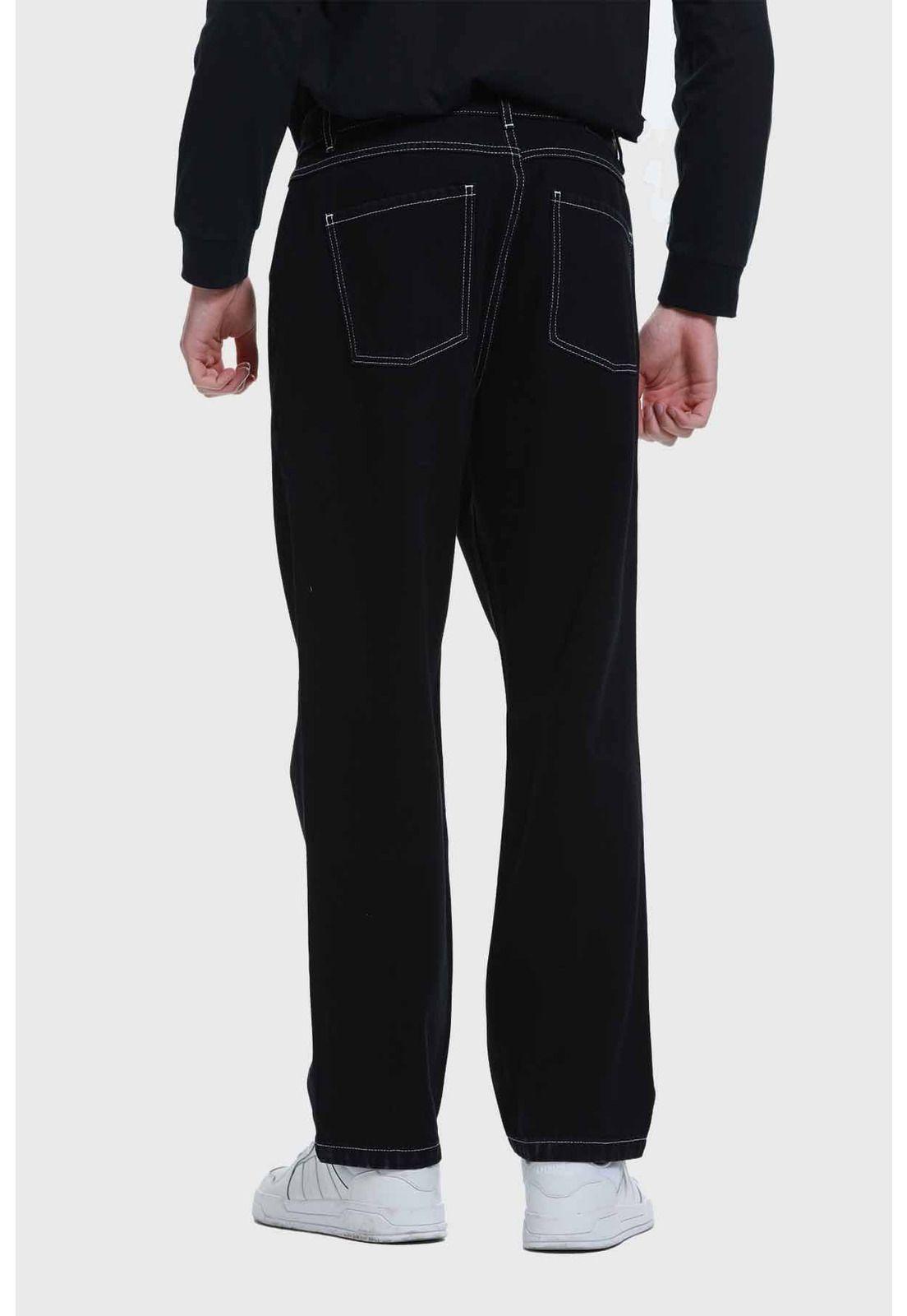 Jeans Hombre Wide Leg Costura Negro-2