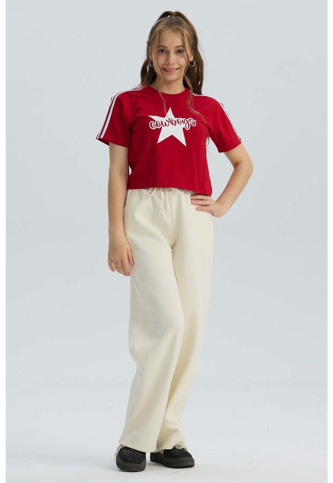 Pantalón Buzo Niña Wide Leg Beige-3