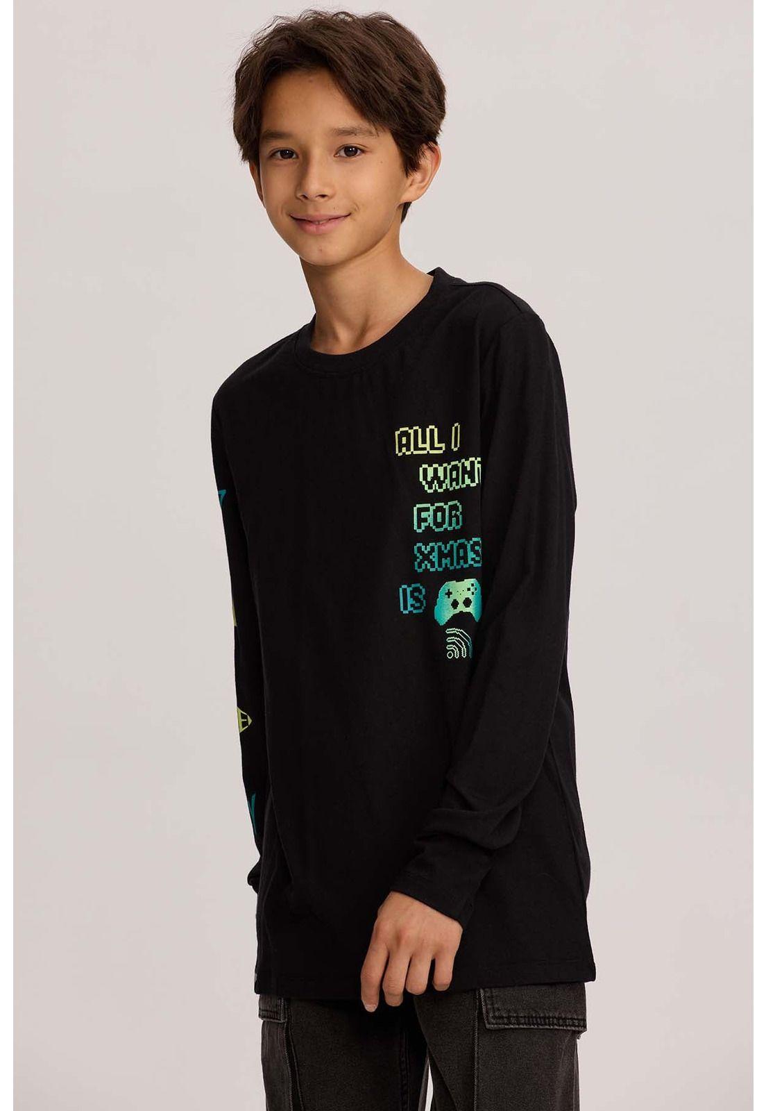 Polera Niño Print Negro-1