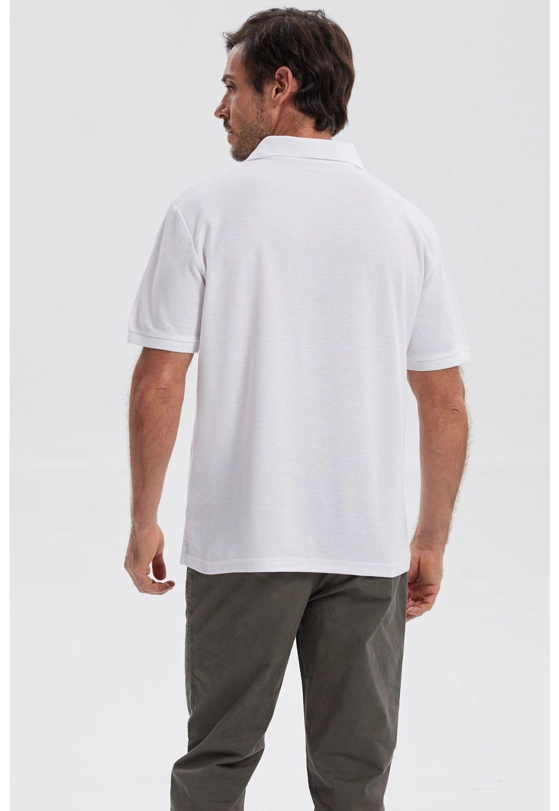 Polera Hombre Piqué Básica Lisa Blanco - lV-2