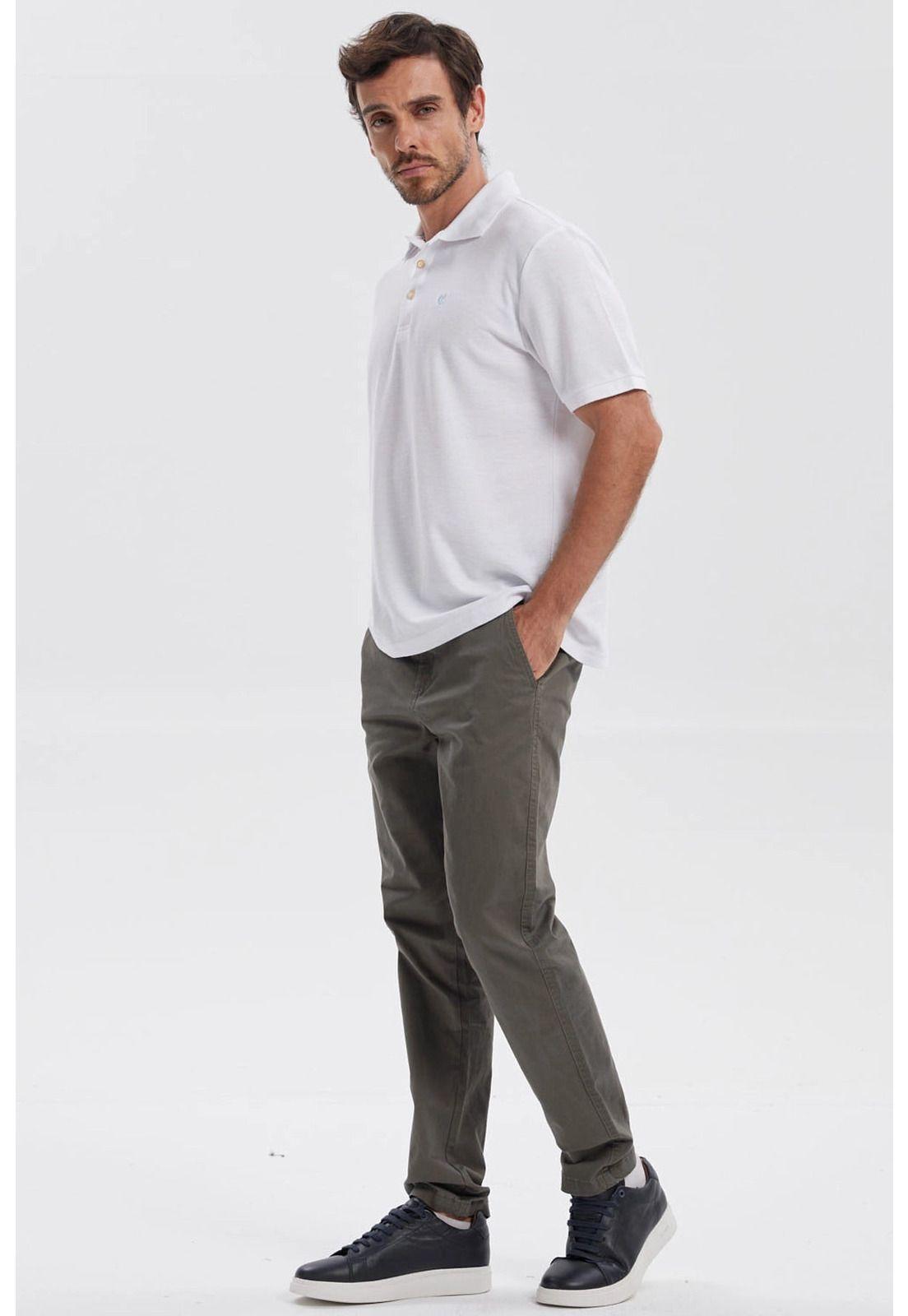 Polera Hombre Piqué Básica Lisa Blanco - lV-3