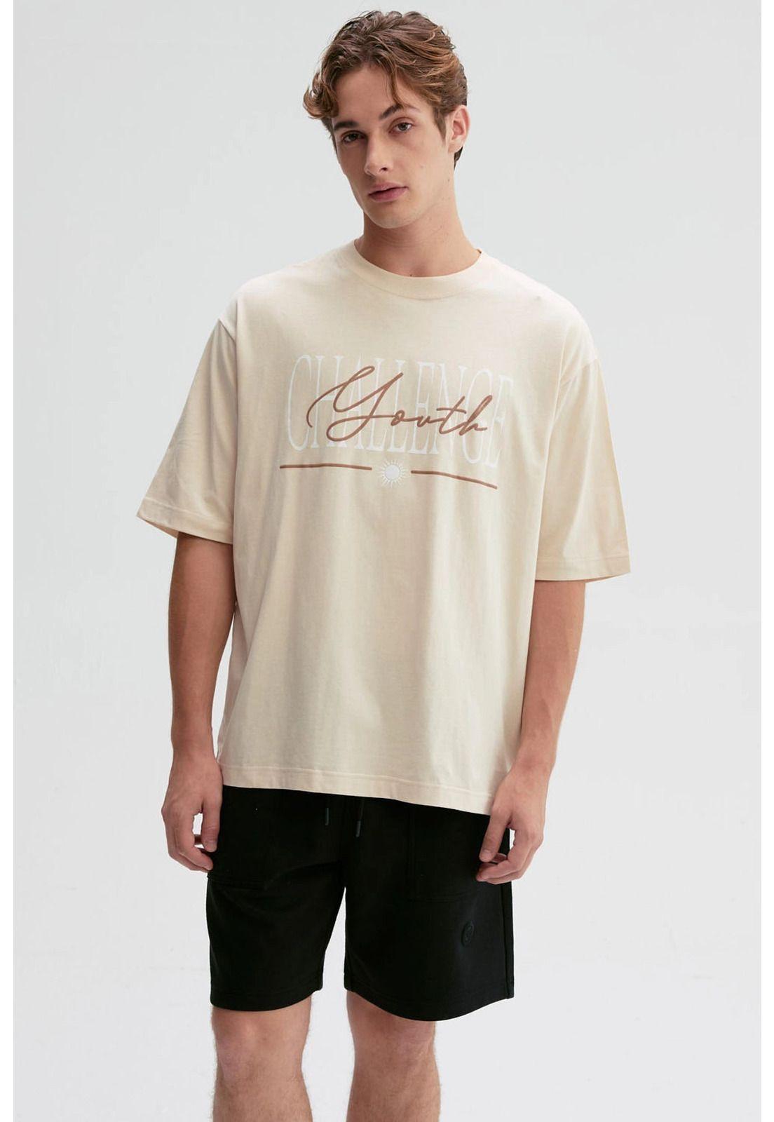 Polera Hombre Print Central Beige-0