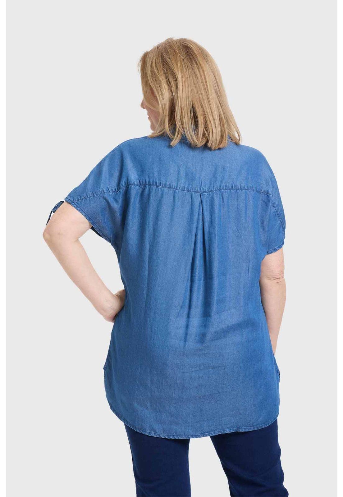 Blusa Mujer Con Ajustador Azul-2