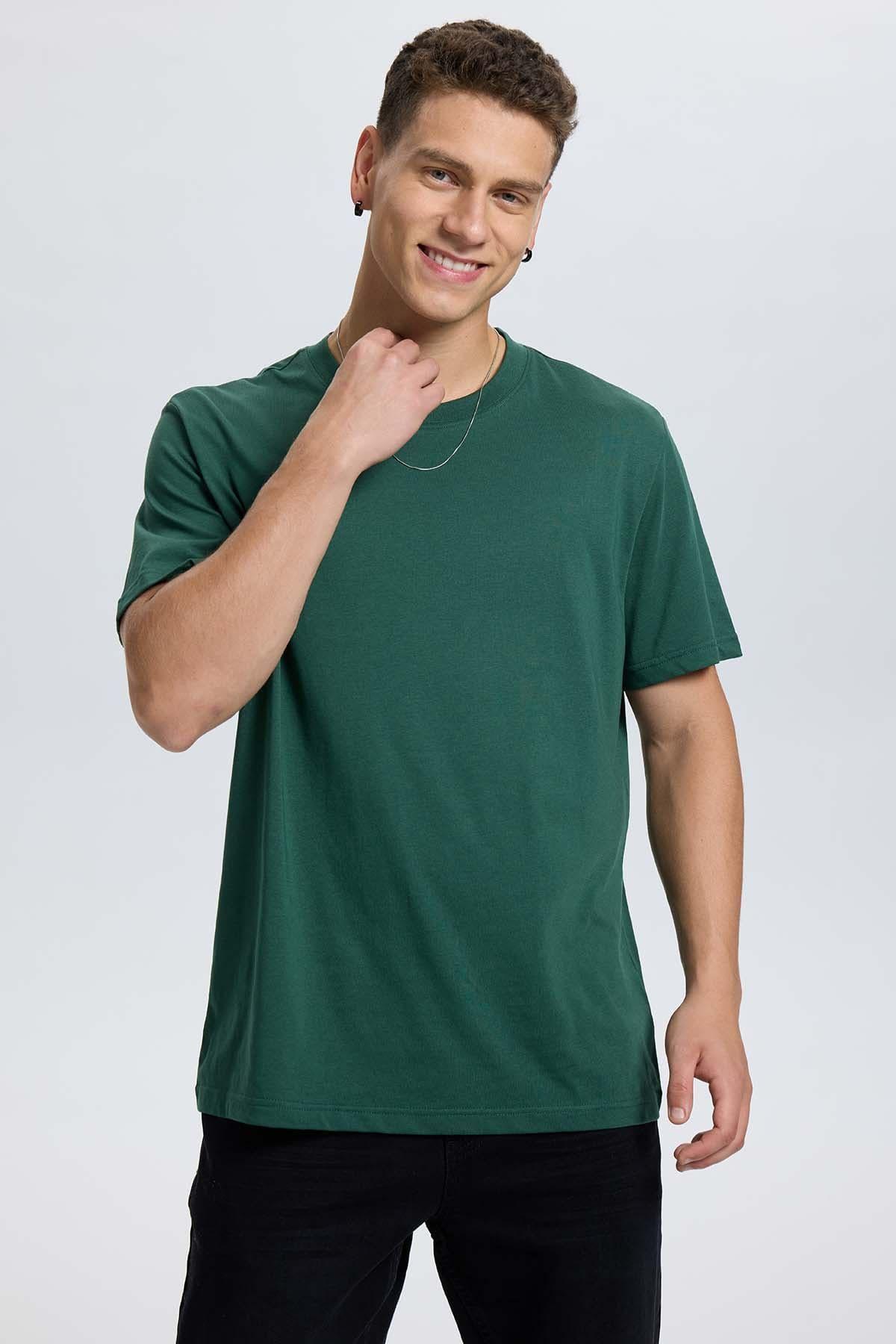 Polera Hombre Long Fit Básica Verde II-0