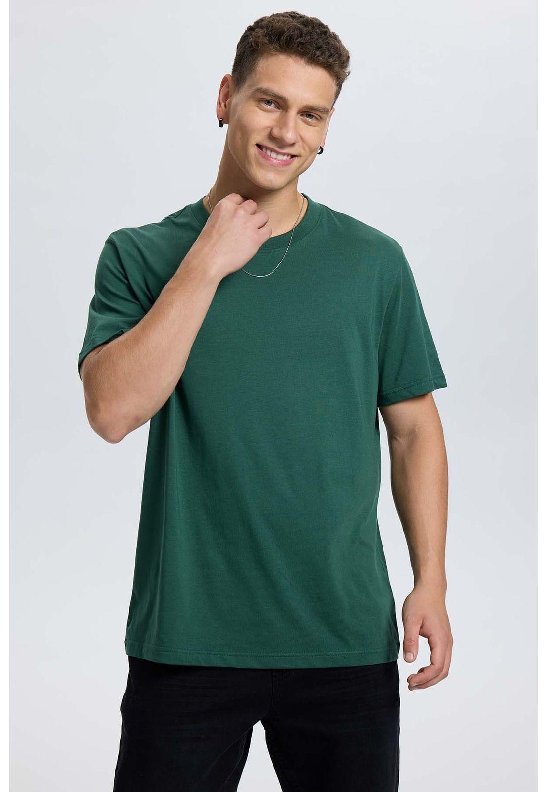 Polera Hombre Regular Fit Básica Verde-0