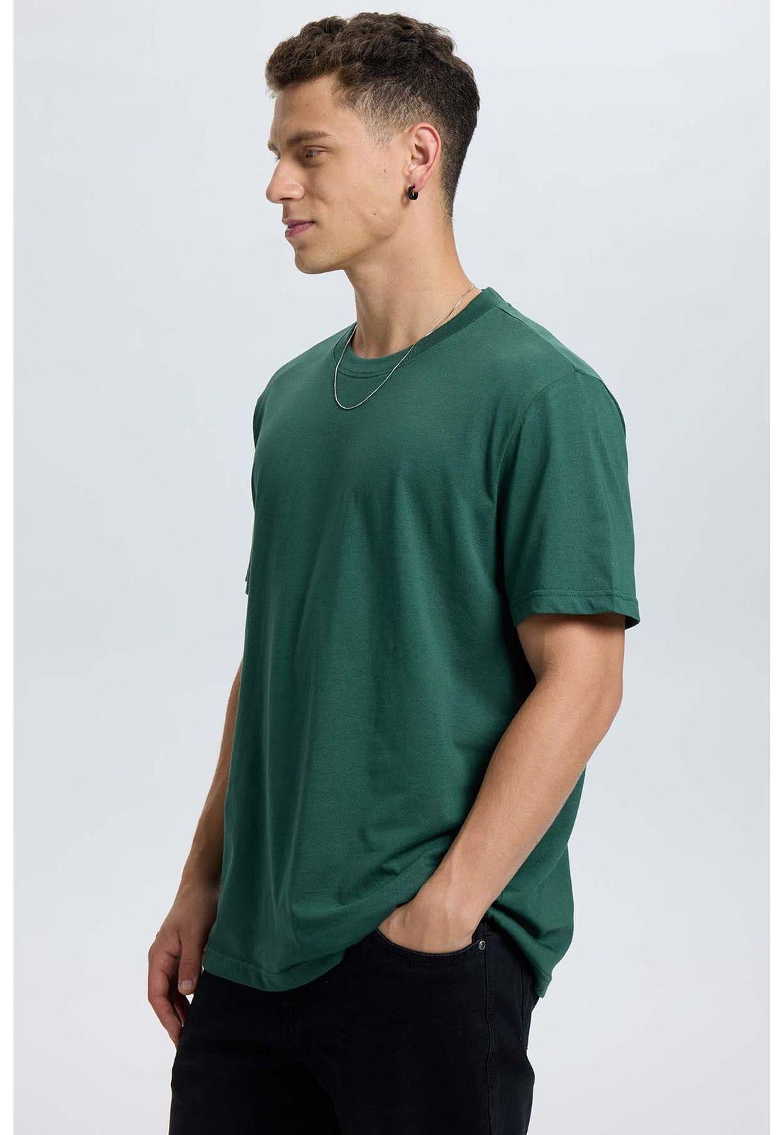 Polera Hombre Regular Fit Básica Verde-1