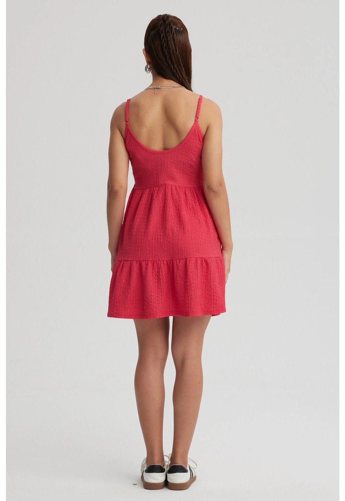Vestido Mujer Textura Fucsia-1