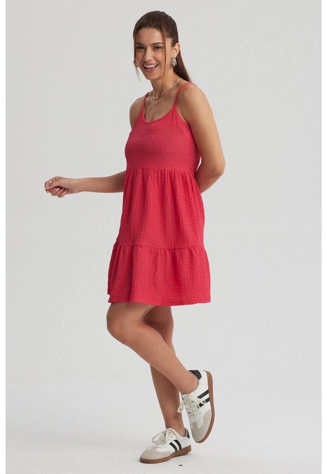 Vestido Mujer Textura Fucsia-3