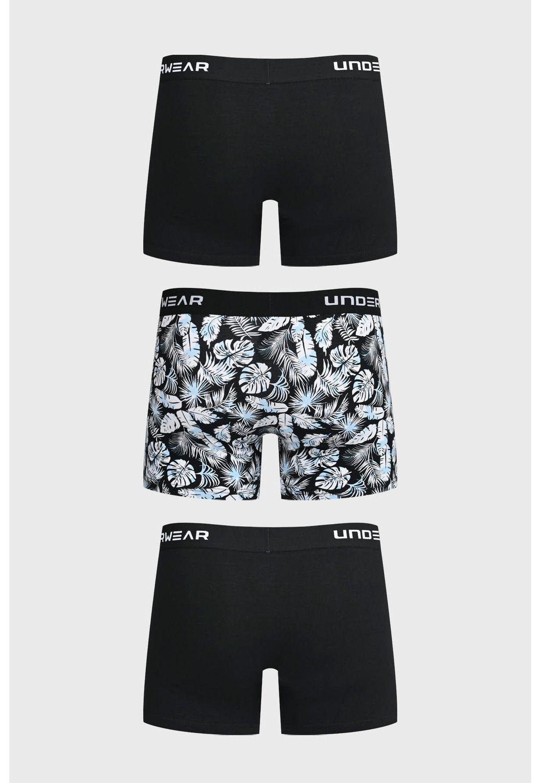 Bóxer Hombre Tripack Liso Negro - ll-1