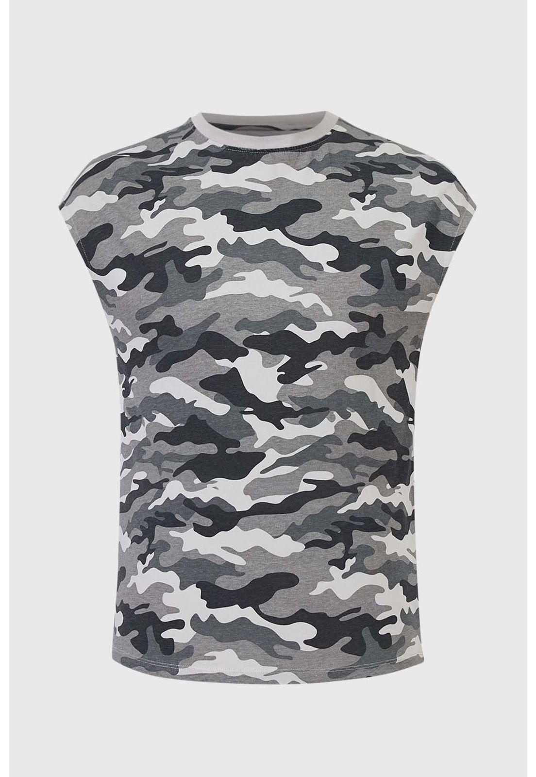 Polera Niño Lavado Militar Gris-0