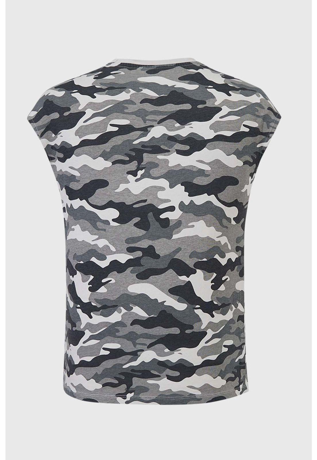Polera Niño Lavado Militar Gris-1