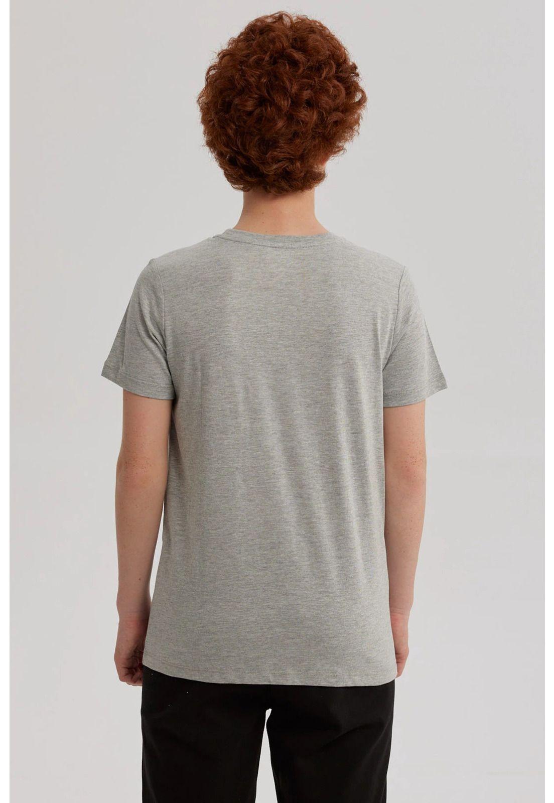 Polera Niño Bordado Gris Melange-2