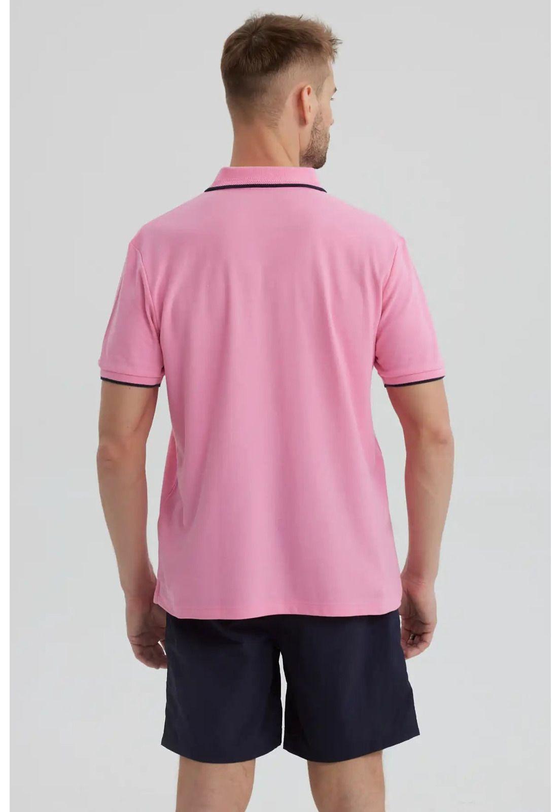 Polera Hombre Piqué Básica Lisa Rosado - lV-2