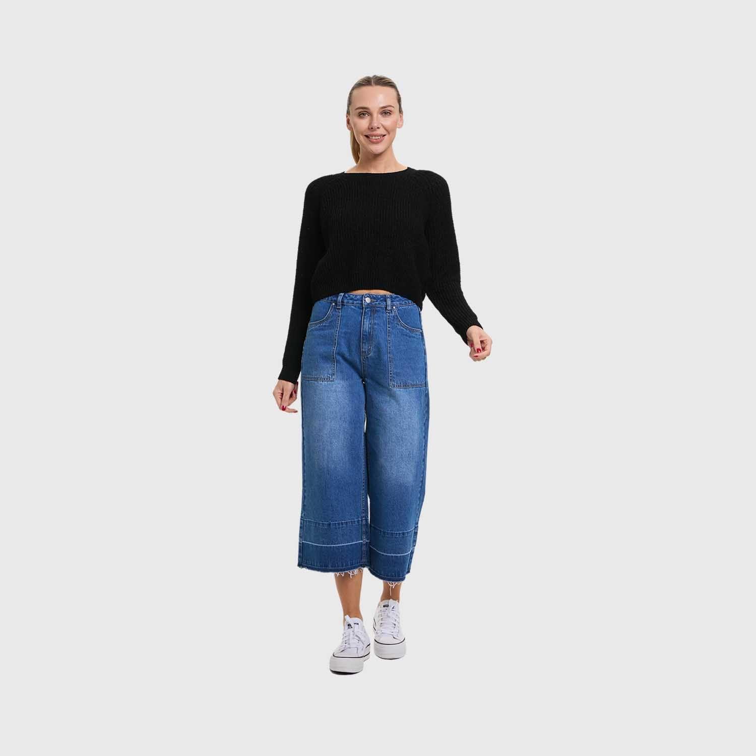 Sweater Mujer Chenille Negro Fashion's Park-3
