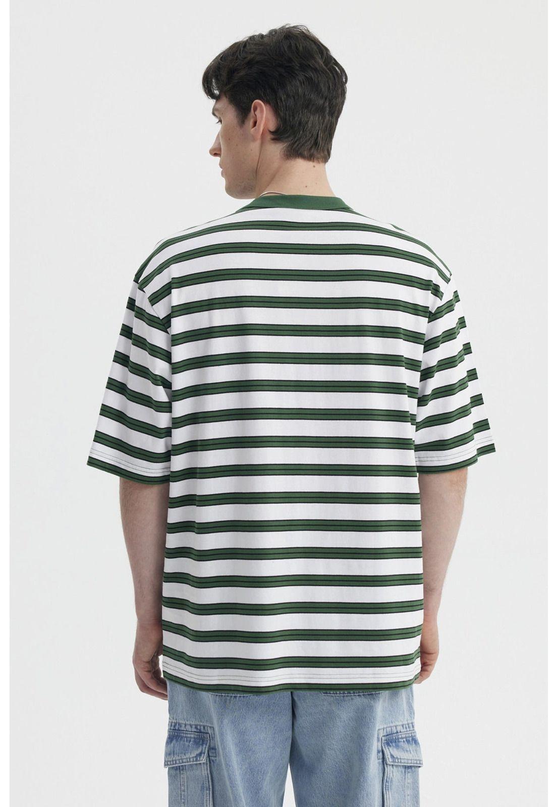 Polera Hombre Rayas Verde-2